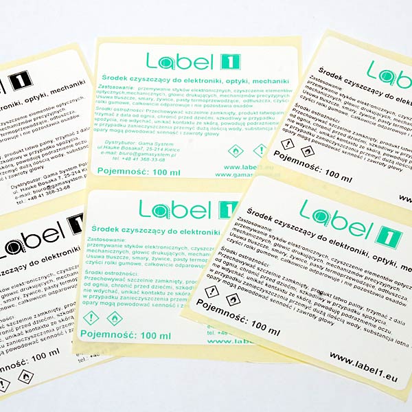 preprinted labels